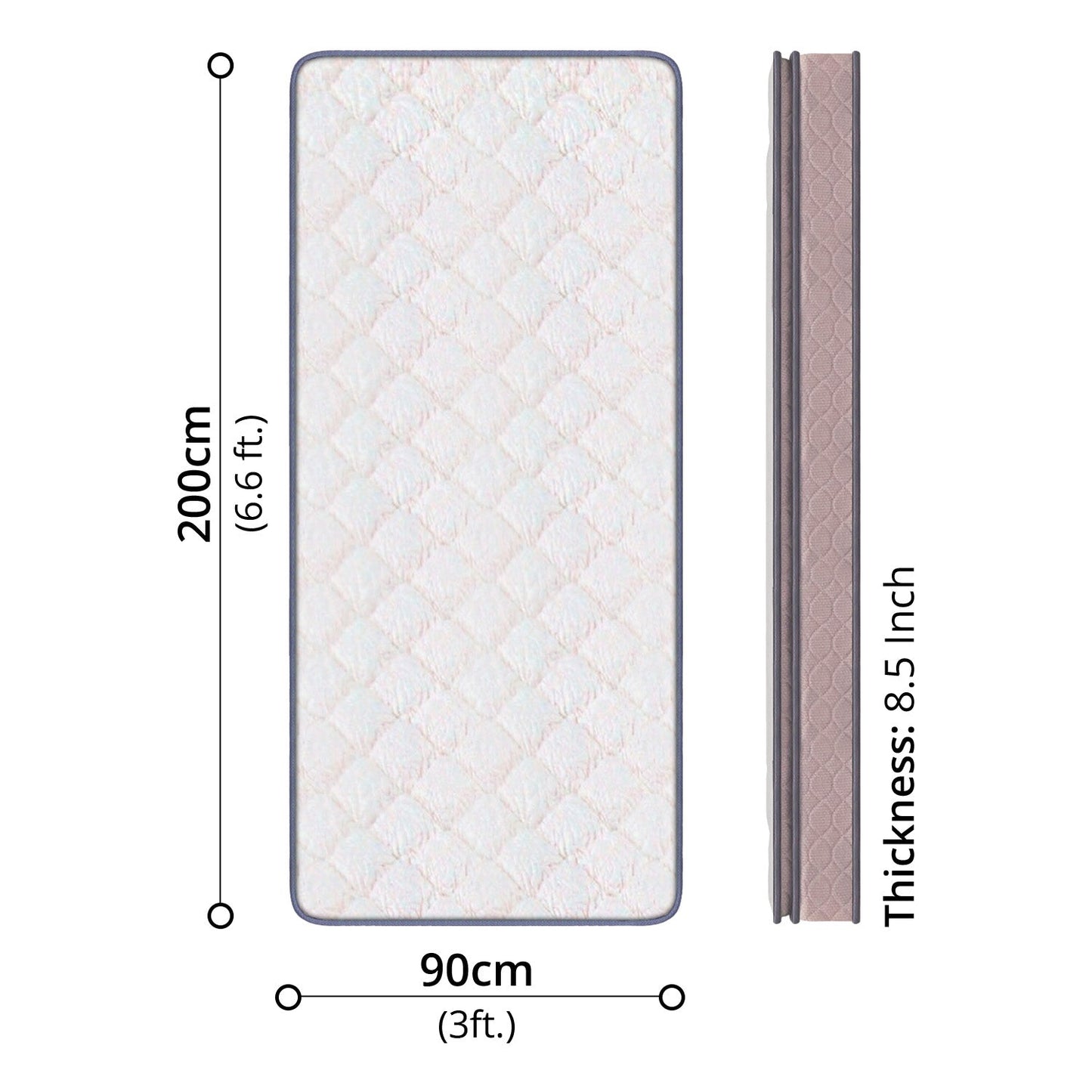 EON Bonnell Spring With Memory Foam Mattress Single (90 x 200cm)