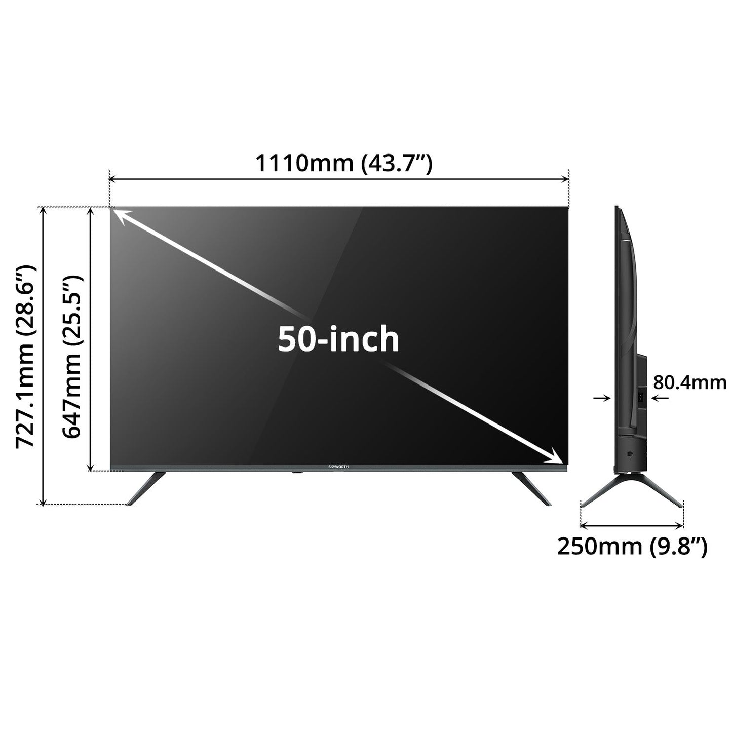 SKYWORTH UHD 4K smart wifi Google TV 50inch