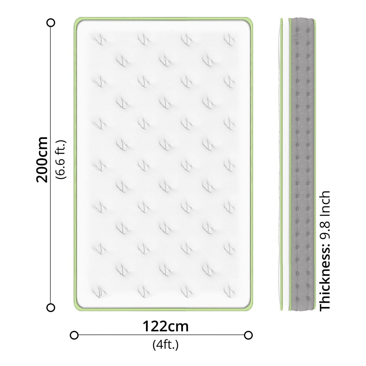 KUKA-HOME Latex Spring Mattress Double (122 x 200cm)