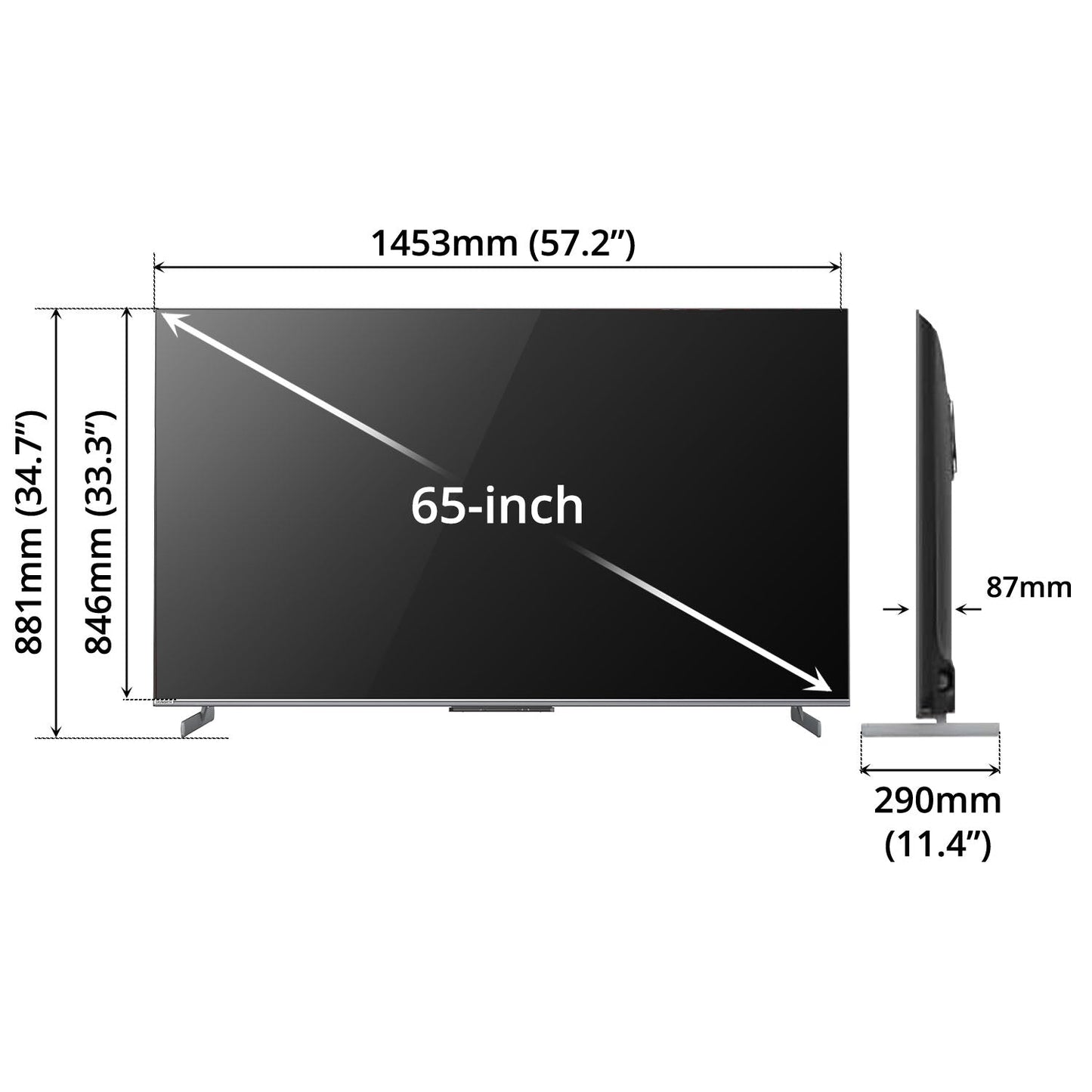 SKYWORTH 4K QLED wifi Gaming Google TV 65Inch