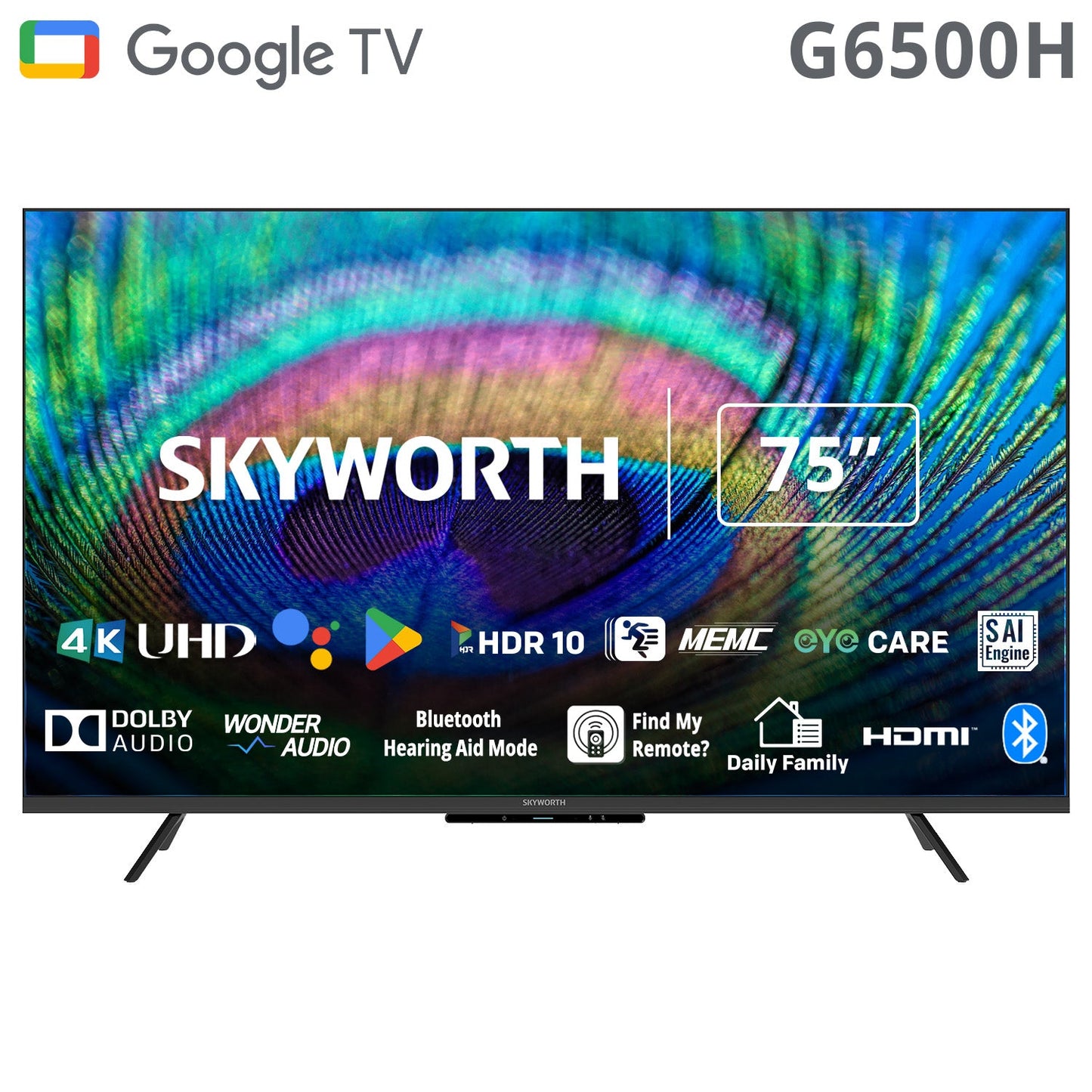 SKYWORTH UHD 4K smart wifi Google TV 75inch