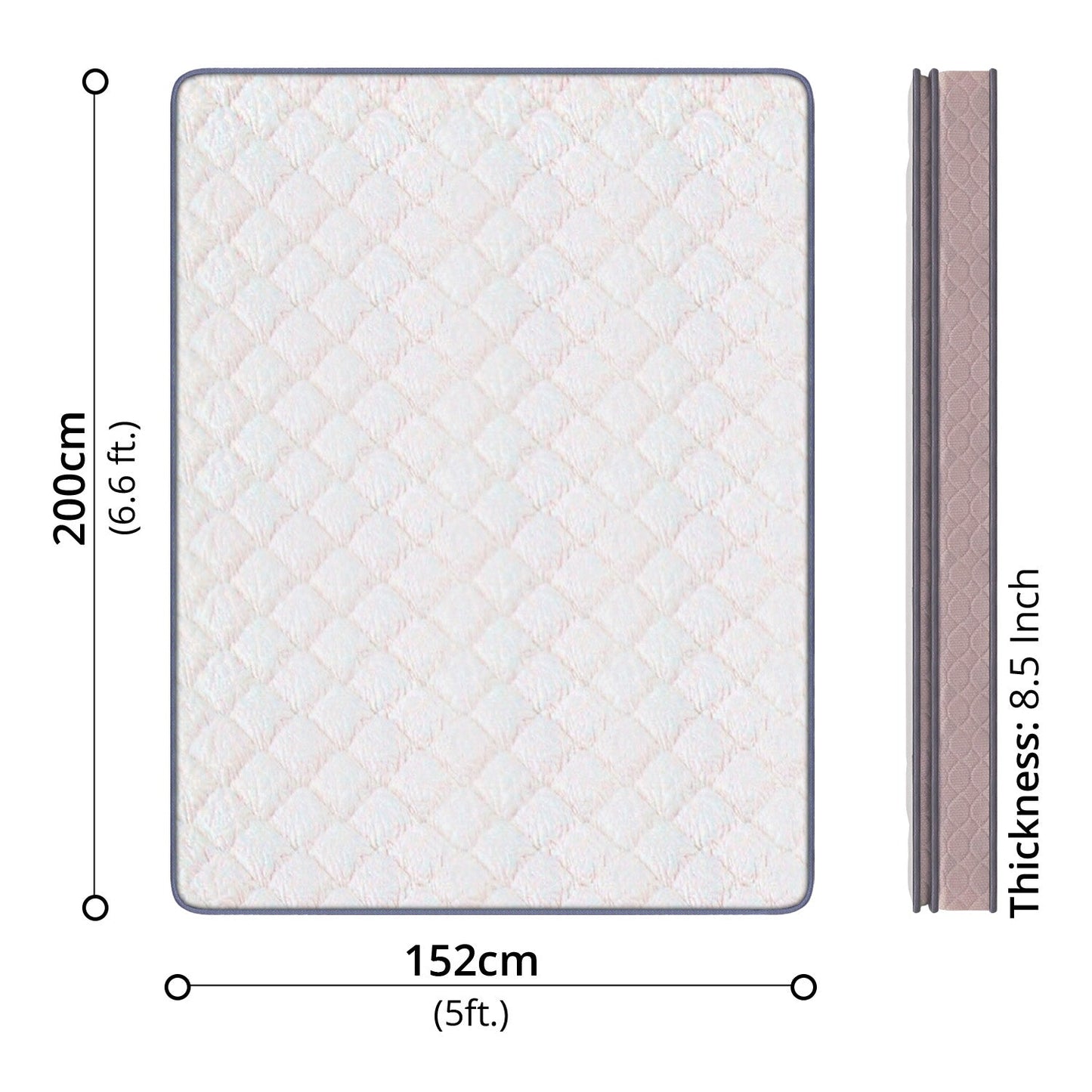 EON - SPRING MATTRESS WITH MRMORY FOAM - QUEEN 8.5 INCH [5 X 6.6 ] - 40430