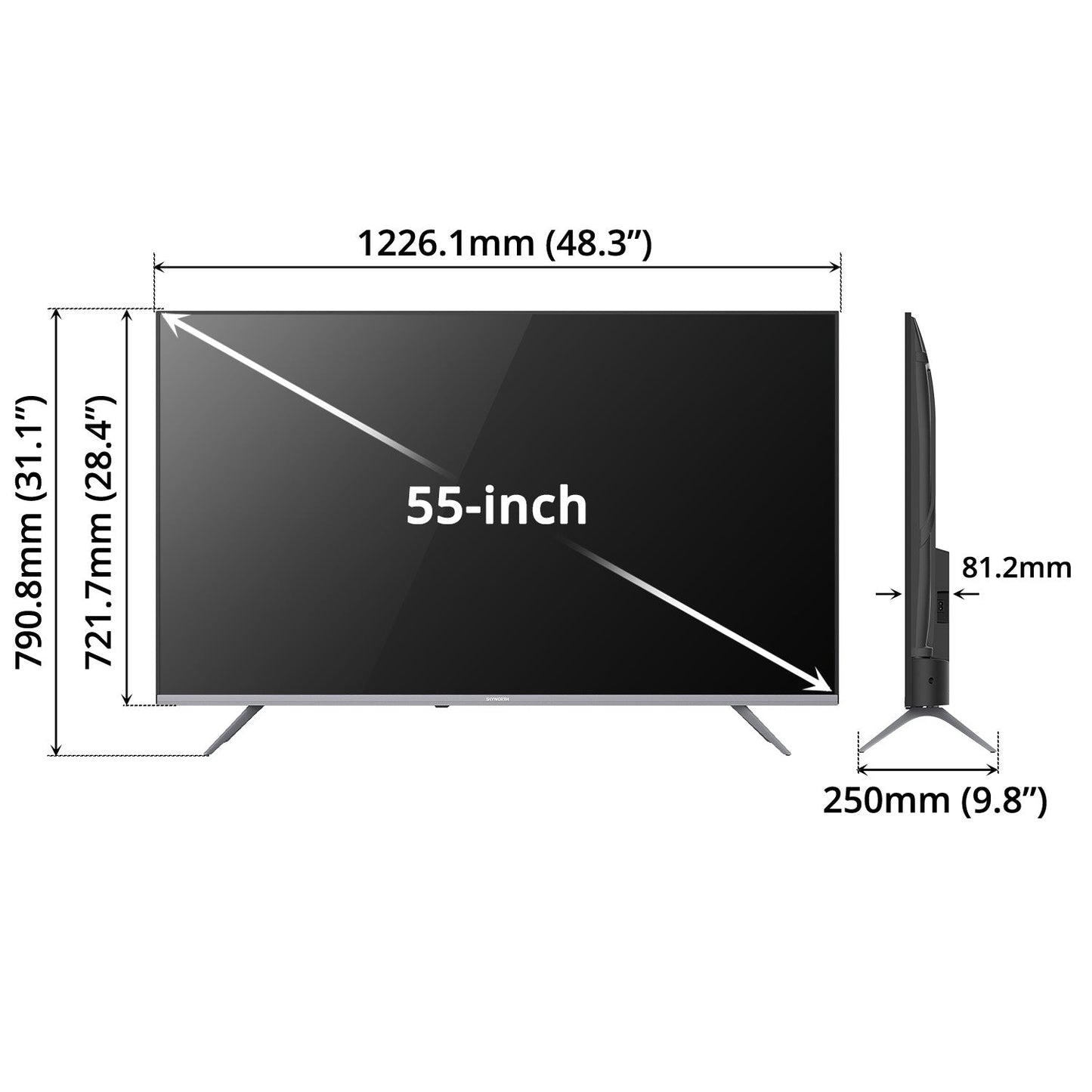 SKYWORTH UHD 4K smart WIFI Google TV 55inch