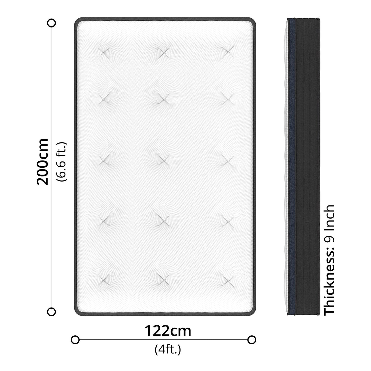 KUKA-HOME Cooling Spring Mattress Double (122 x 200cm)