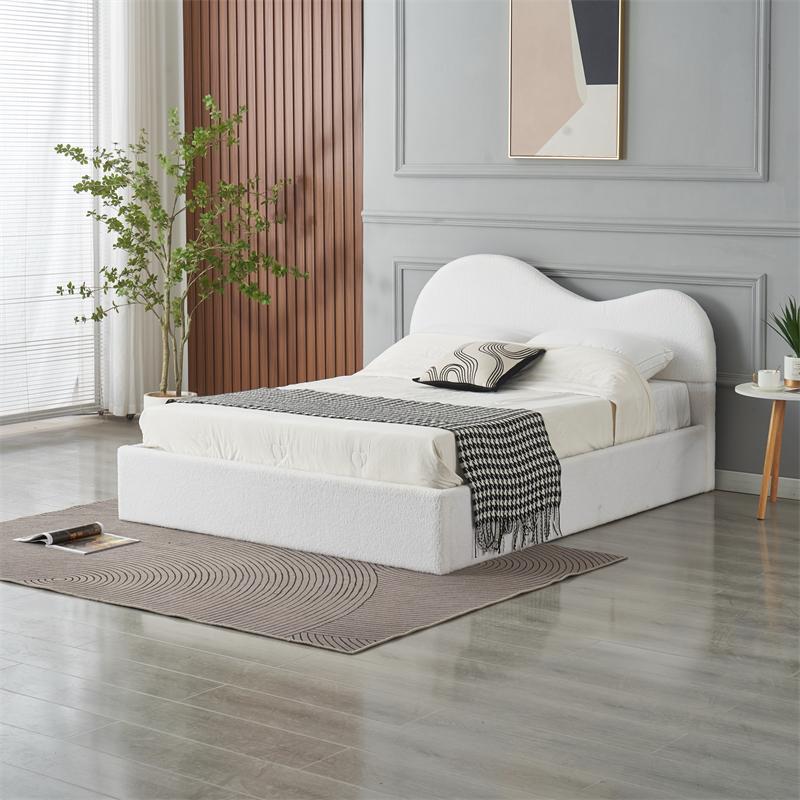 RIFA Fluffy Cloud White Storage Bed Queen