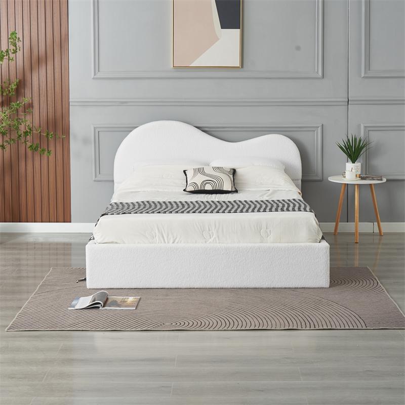 RIFA Fluffy Cloud White Storage Bed Queen