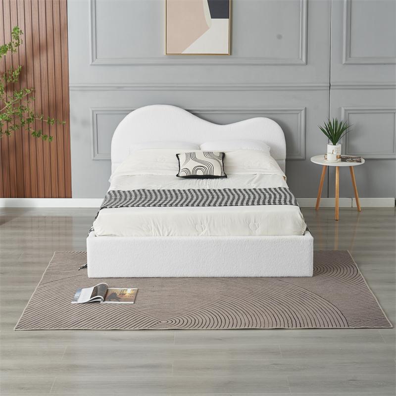 RIFA Fluffy Cloud White Storage Bed Queen