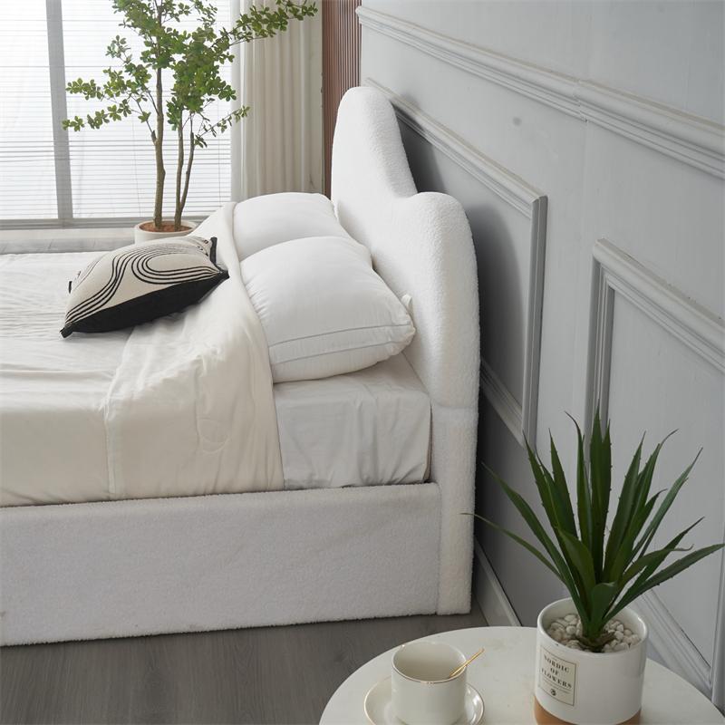 RIFA Fluffy Cloud White Storage Bed Queen