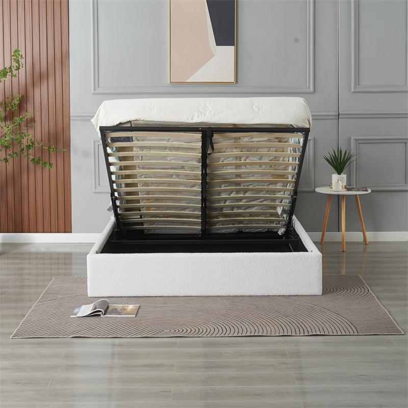 RIFA Fluffy Cloud White Storage Bed Queen