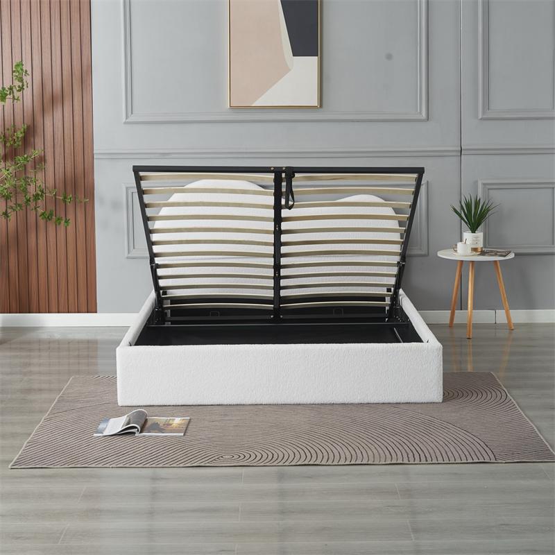 RIFA Fluffy Cloud White Storage Bed Queen