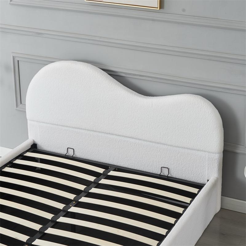 RIFA Fluffy Cloud White Storage Bed Queen