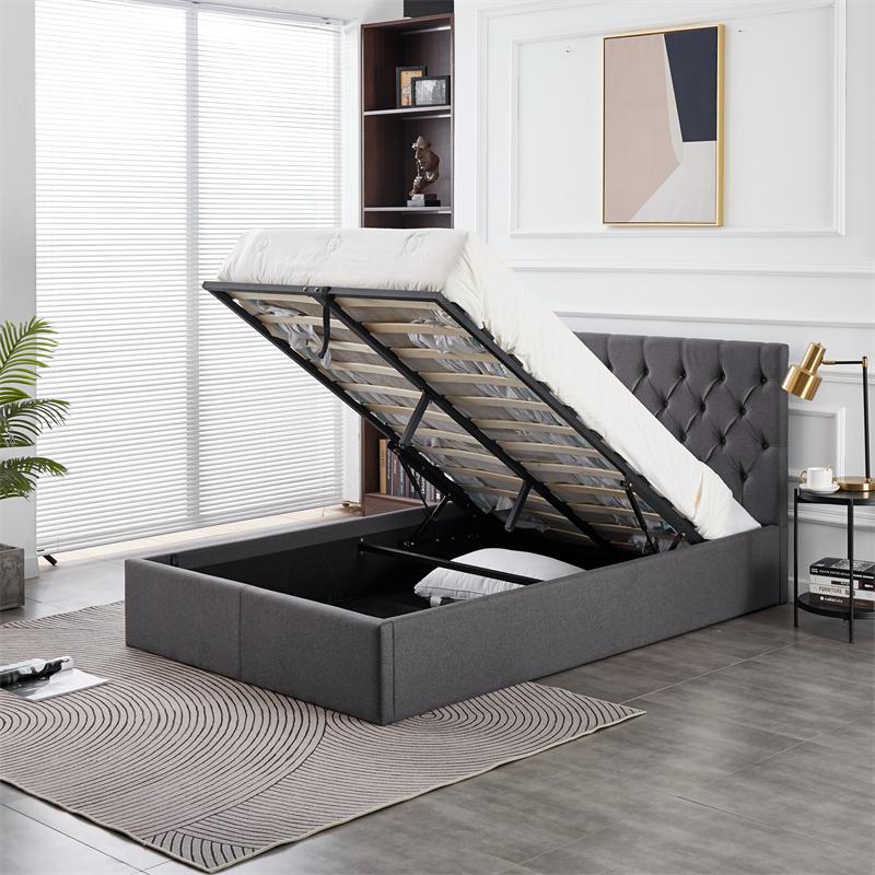 RIFA Grey Storage Bed Double