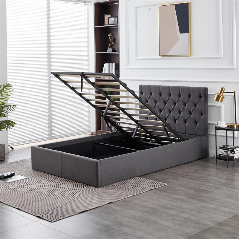 RIFA Grey Storage Bed Double