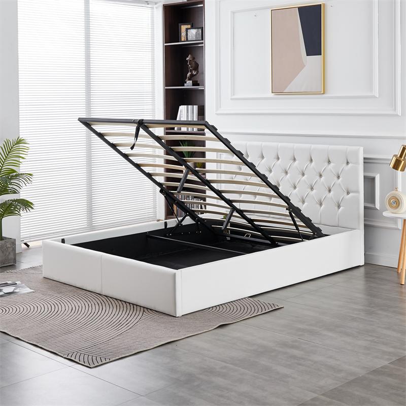 RIFA White PU Storage Bed Queen 6.3