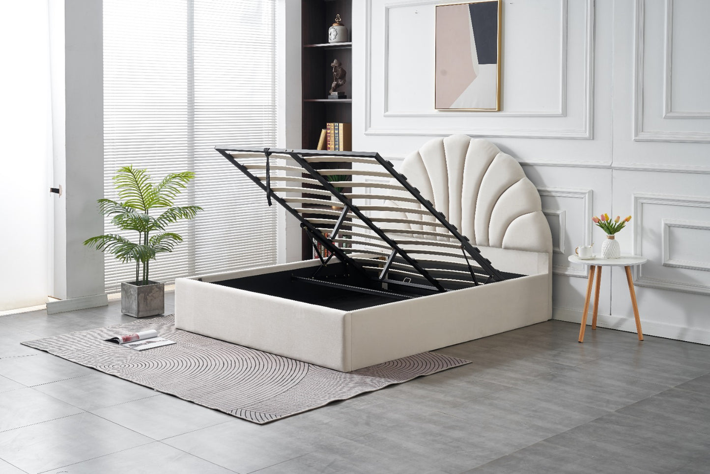 RIFA Lunar White Storage Bed Queen