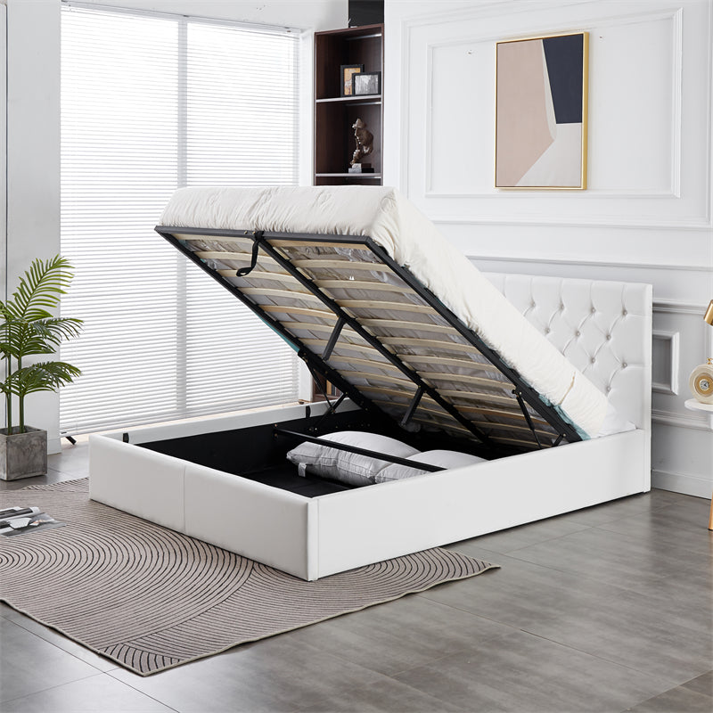 RIFA White Velvet Storage Bed Queen 6.3