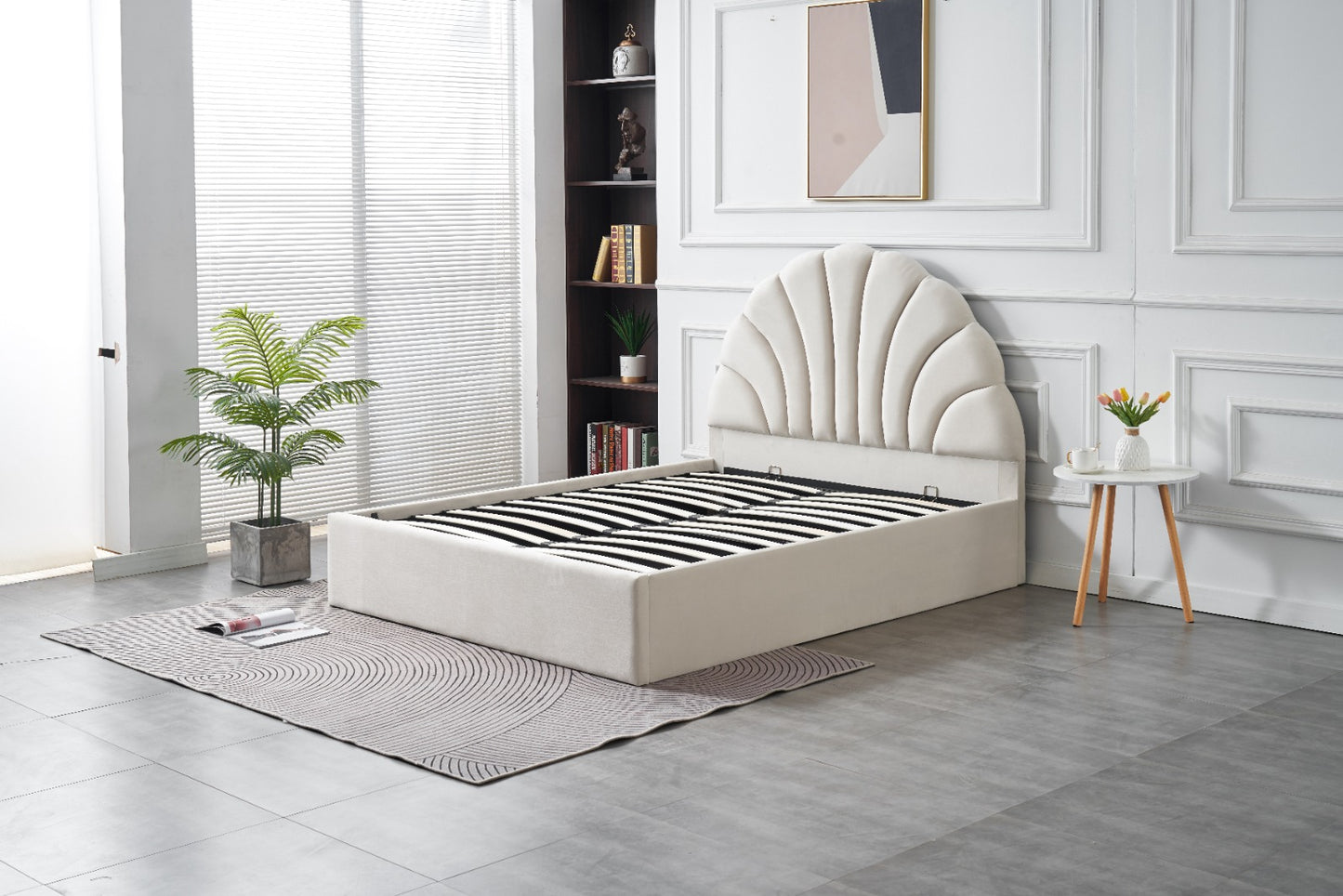 RIFA Lunar White Storage Bed Queen
